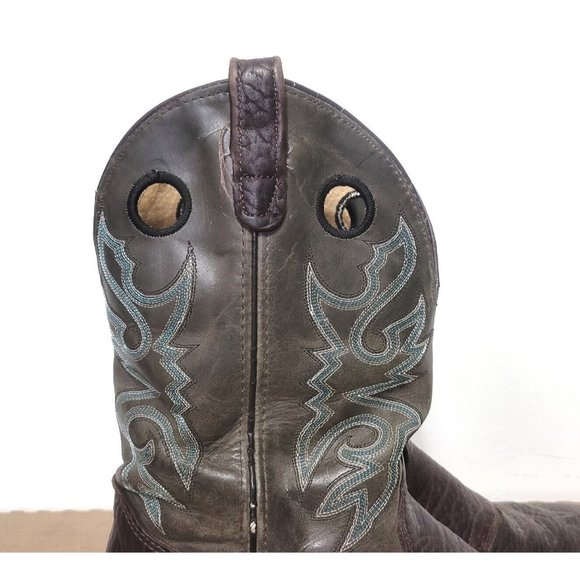 Double H Leather Square Toe Cowboy Boots Mens Size 13D Brown Gray DH3575 - Picture 6 of 13